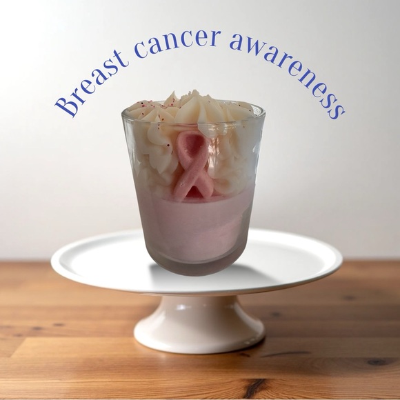 Breast Cancer Awareness 24 oz Candle vanilla cake pop NIB - Picture 2 of 3
